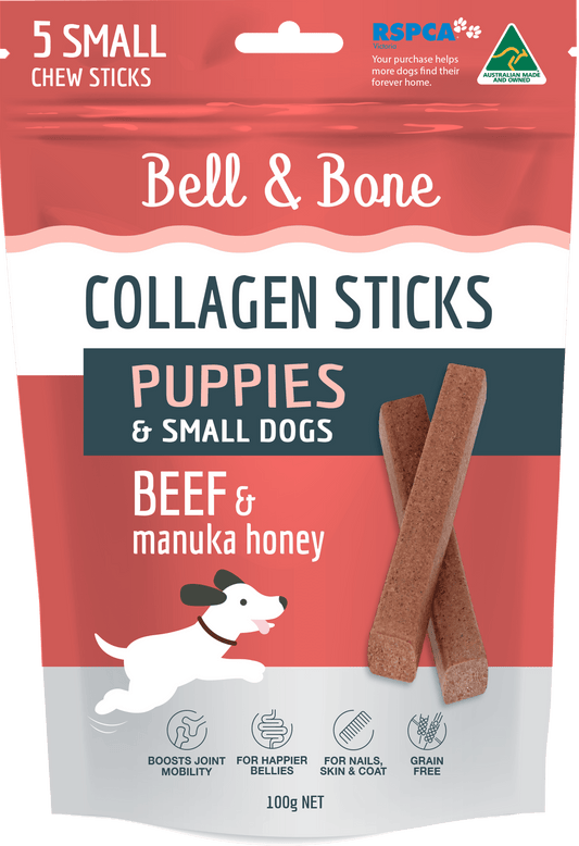 Bell & Bone - Collagen Chew Sticks for Puppies & Small Dogs - Beef