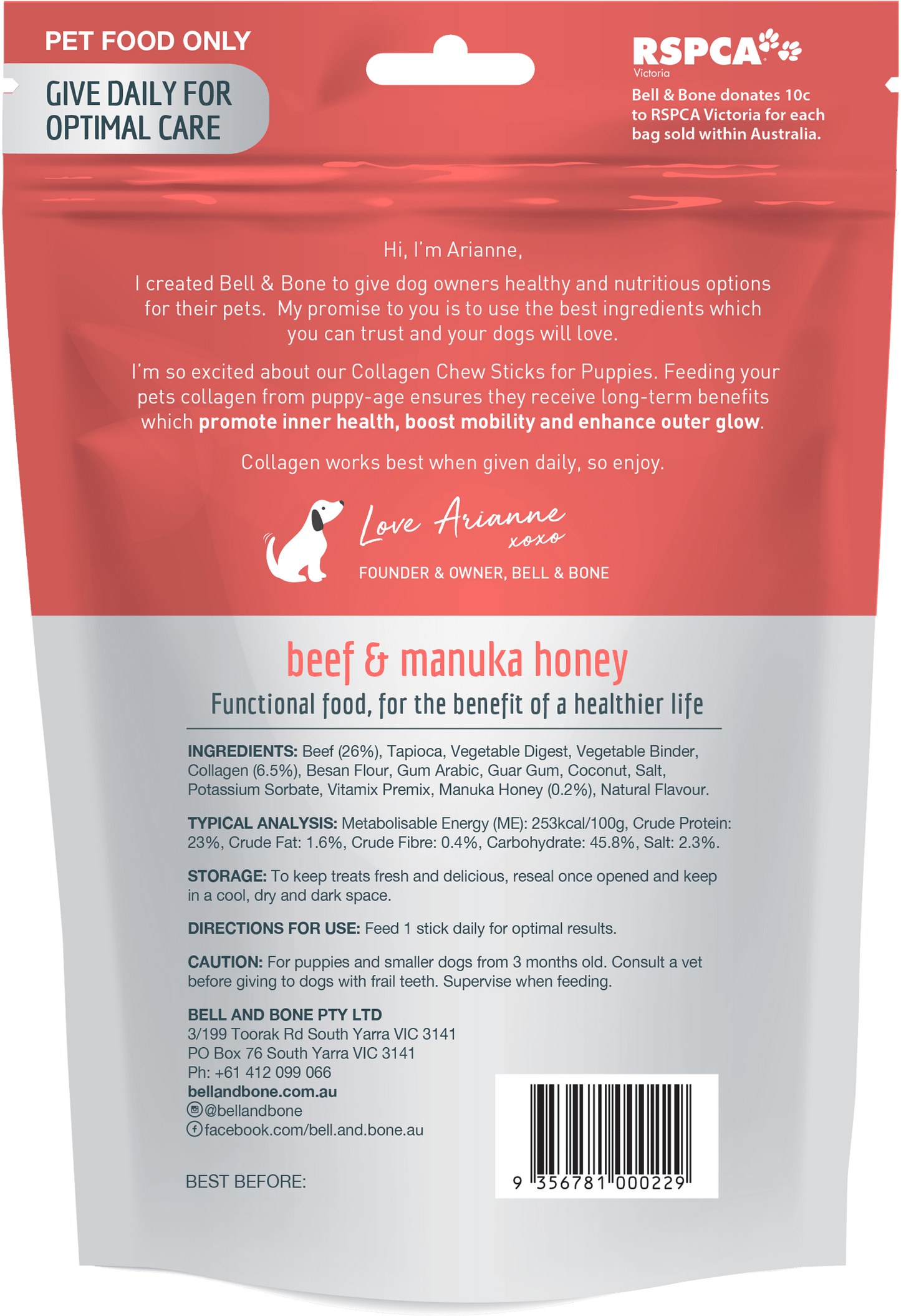Bell & Bone - Collagen Chew Sticks for Puppies & Small Dogs - Beef Flavor