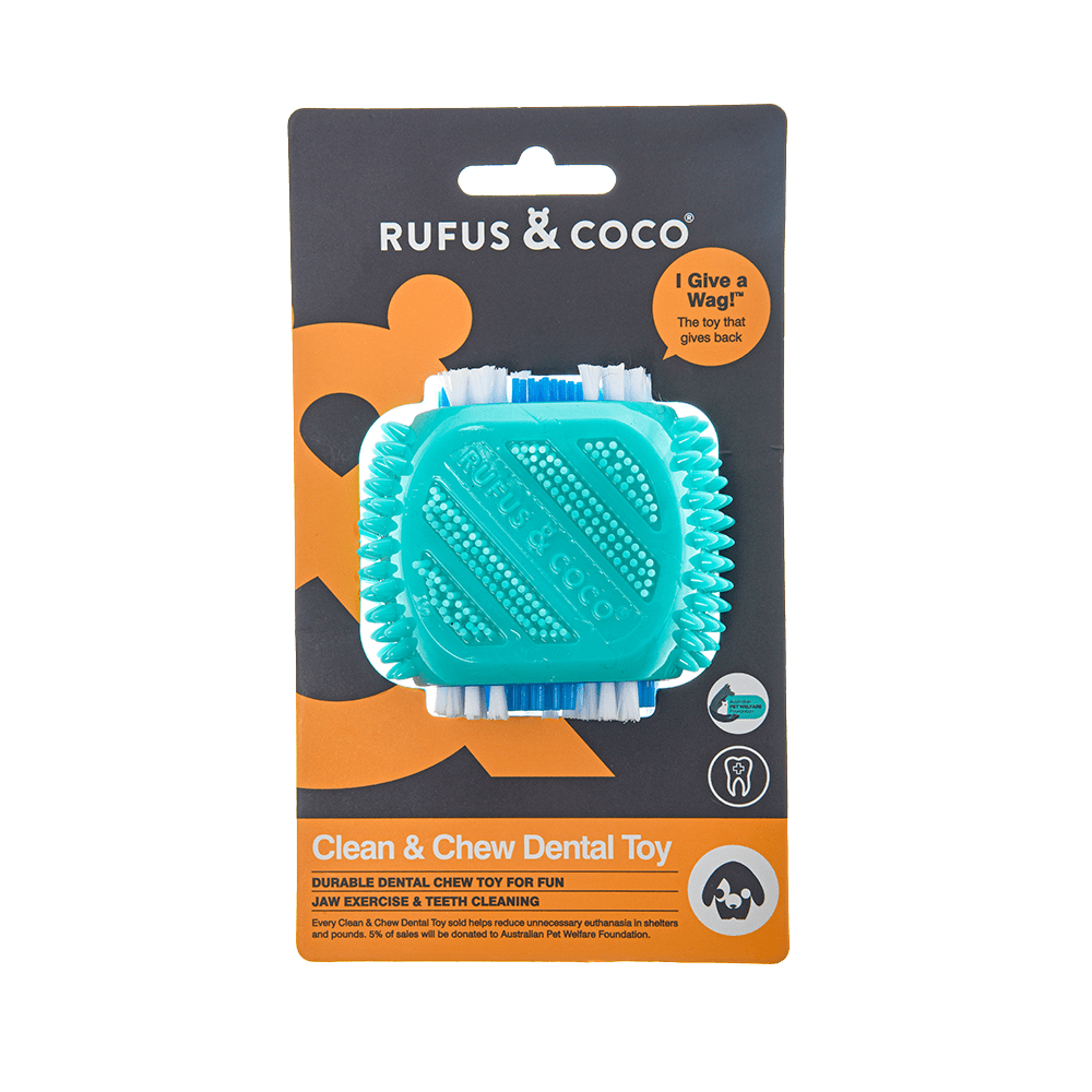 Rufus and Coco Clean & Chew Dental Toy - Multiple Colours - Petzyo