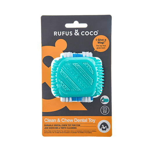 Rufus and Coco Clean & Chew Dental Toy - Multiple Colours - Petzyo