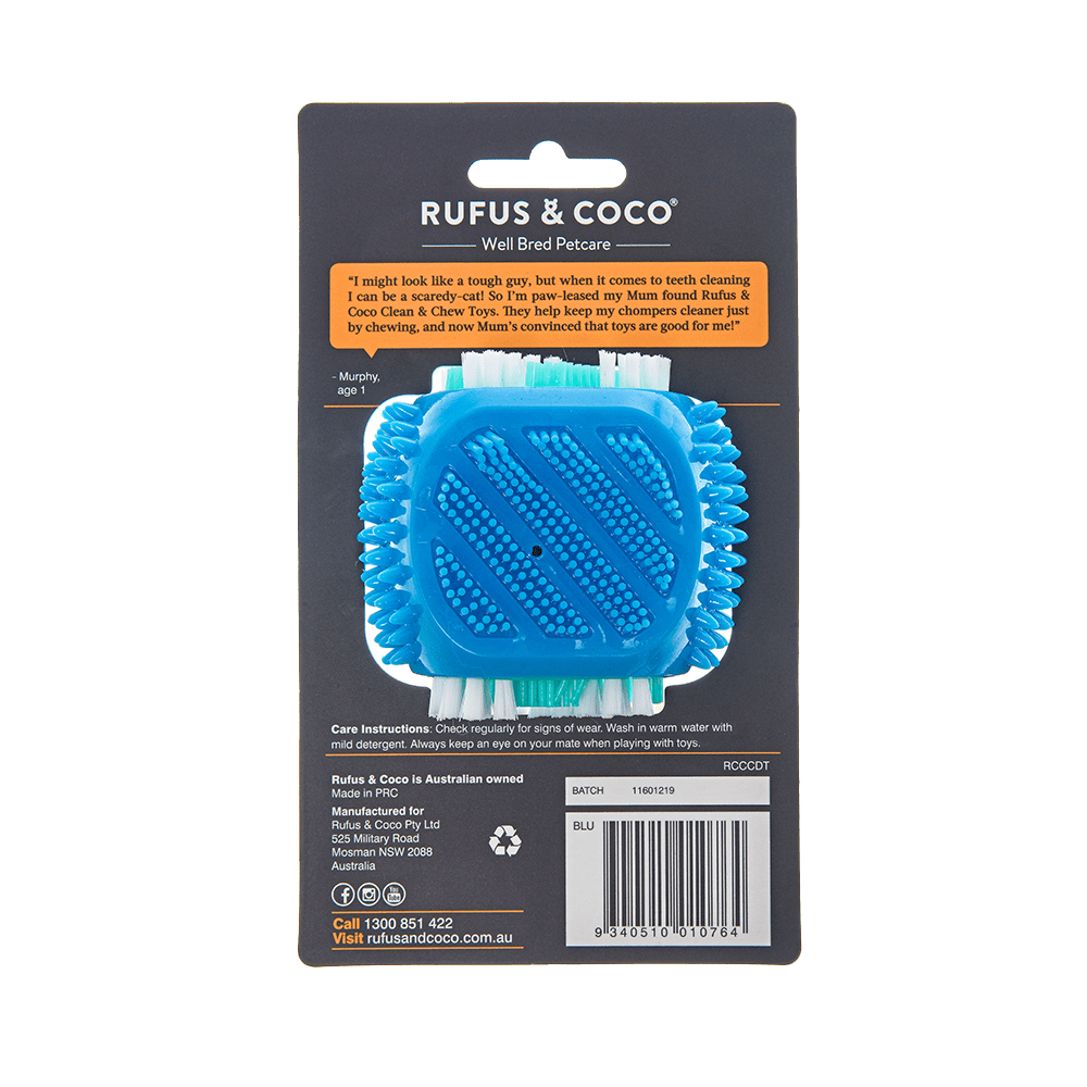 Rufus and Coco Clean & Chew Dental Toy - Multiple Colours - Petzyo