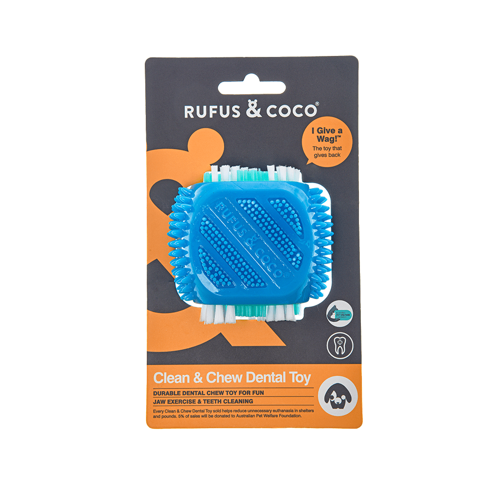 Rufus and Coco Clean & Chew Dental Toy - Multiple Colours - Petzyo