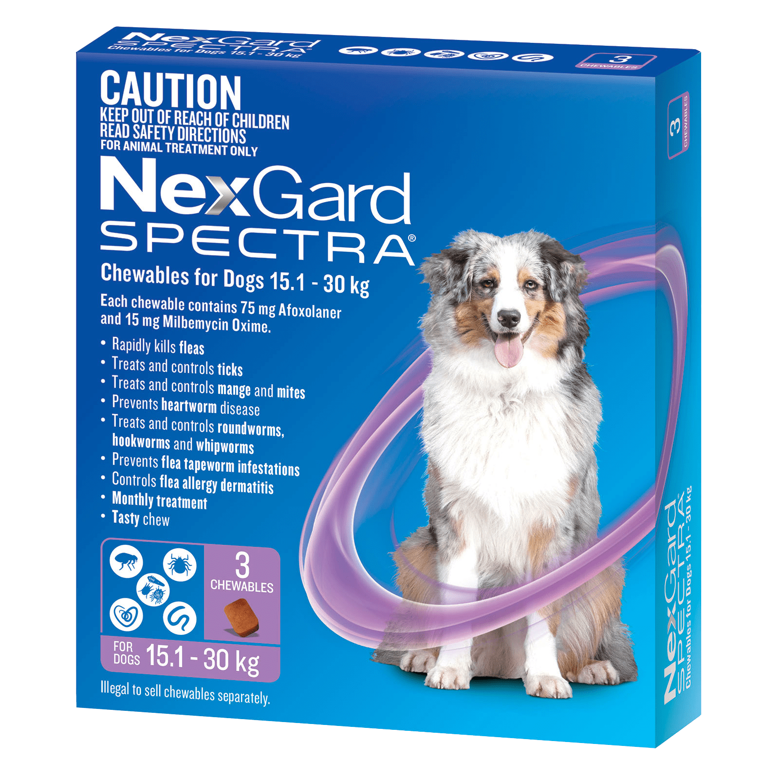 Nexgard Spectra Large Dog 15.1 30kg 3 Pack Petzyo