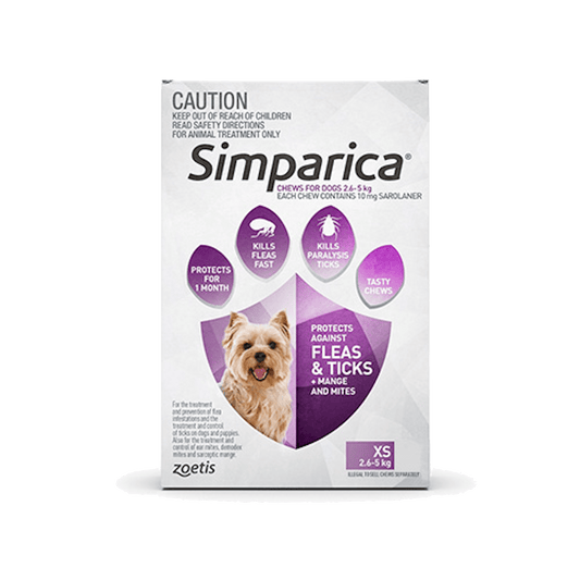 Simparica - Extra Small 2.6-5Kg - 3's (Purple)