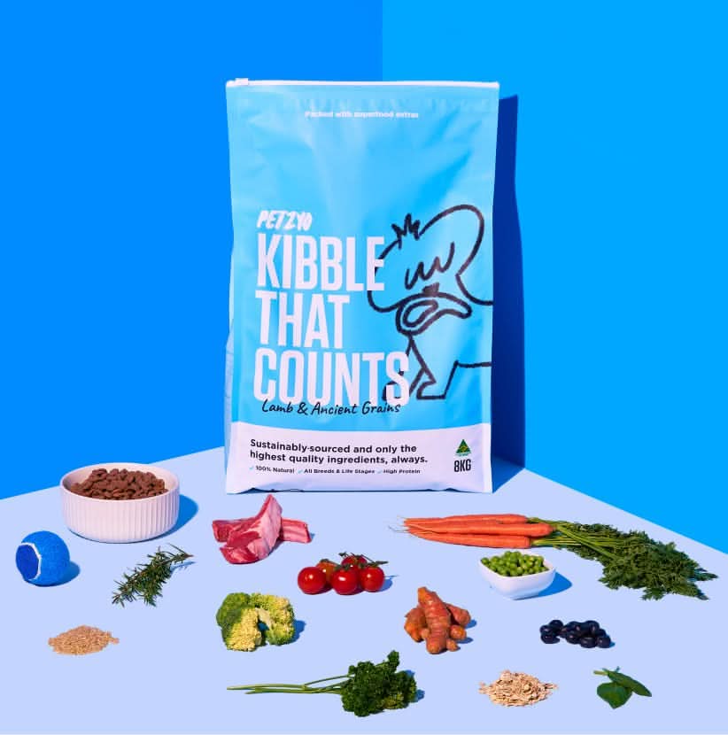 Kibble Lab Logo Petzyo Kibble That Counts Lamb and Ancient Grains 8kg