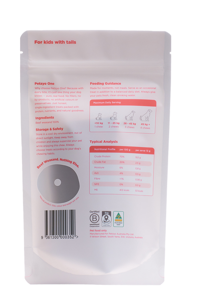 Petzyo One Beef Weasand 7 Pieces (~90g)