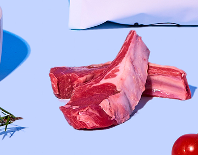 Raw meat pieces for dog