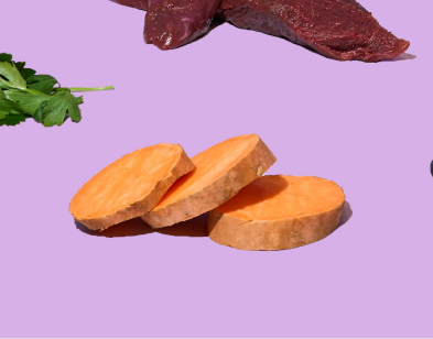 Sliced sweet potatoes 