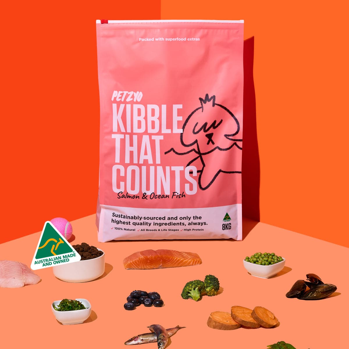 Salmon & Ocean Fish Dry Kibble with Green Lipped Mussels – Petzyo