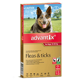 Advantix Flea Treatment for Dogs 10-25Kg - 3's (Red) - Petzyo