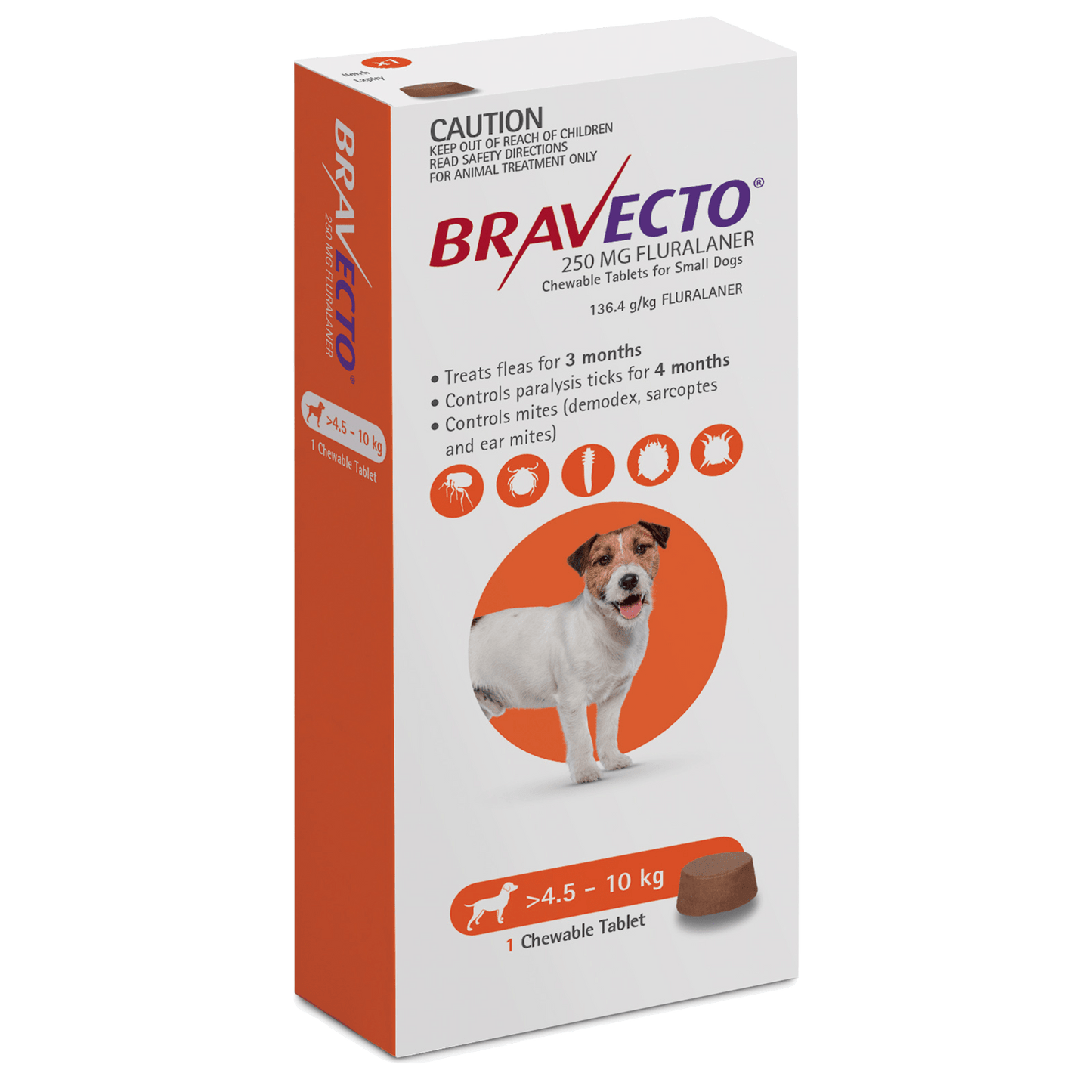 Bravecto Small Dog Orange 4.5-10kg 1-Pack - Petzyo