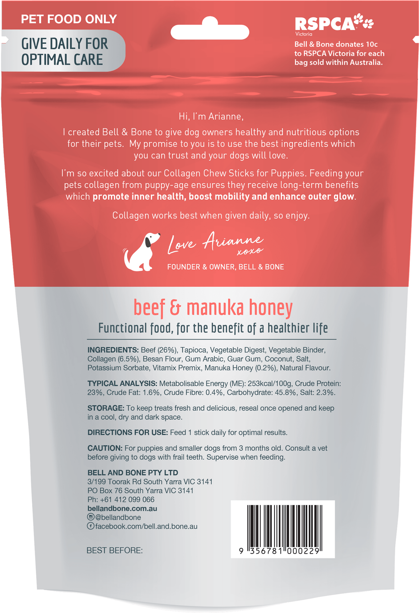 Bell & Bone - Collagen Chew Sticks for Puppies & Small Dogs - Beef