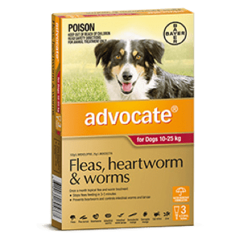 Advocate Treatment for Large Dogs 10-25Kg - 3's (Red) - Petzyo