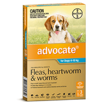 Advocate Treatment for Medium Dogs 4-10Kg - 3's (Teal) - Petzyo