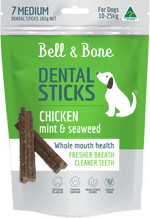 Bell & Bone Dental Sticks - Chicken, Mint & Seaweed (Multiple Sizes) - Petzyo
