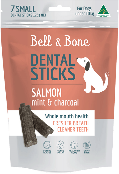 Bell and Bone Dental Sticks - Salmon, Mint and Charcoal (Multiple Sizes) - Petzyo