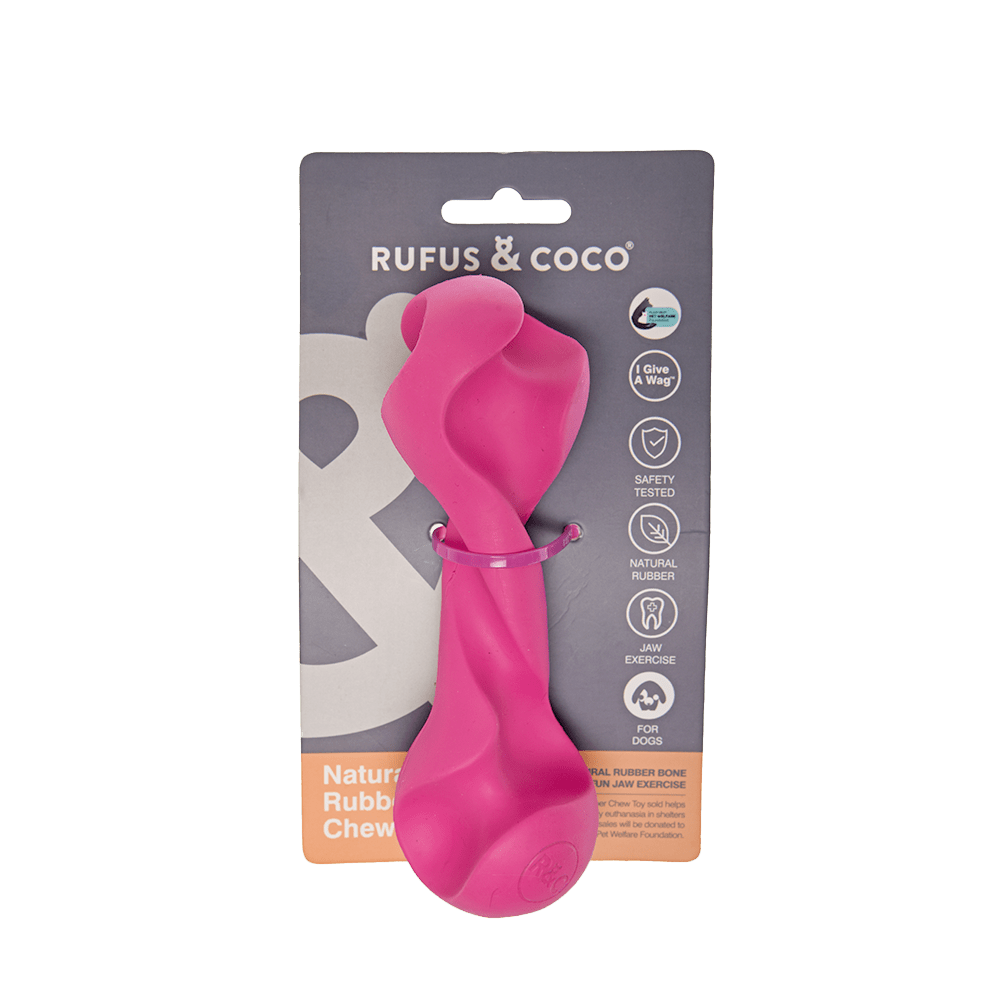 Rufus and Coco Natural Rubber Chew Toy - Multiple Colours - Petzyo