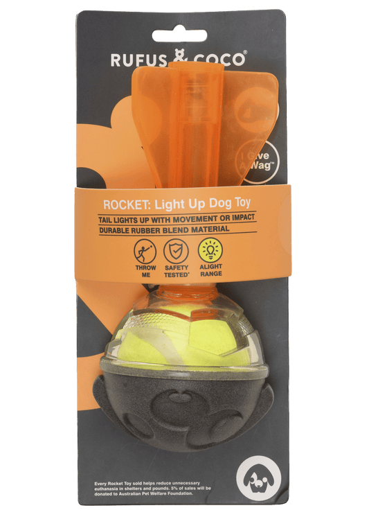 Rufus & Coco - Rocket: Light Up - Dog Toy - Petzyo