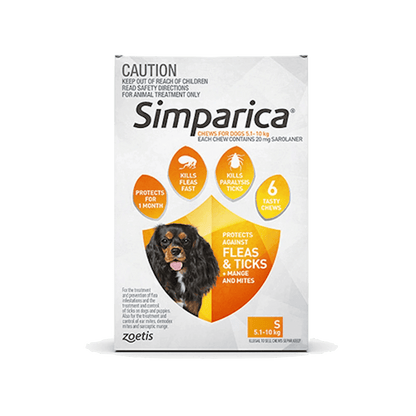 Simparica Treatment - Small 5.1-10Kg - 3's (Orange)