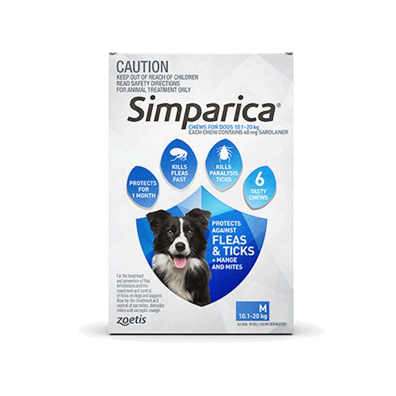 Simparica Treatment - Medium 10.1-20Kg - 3's (Blue)