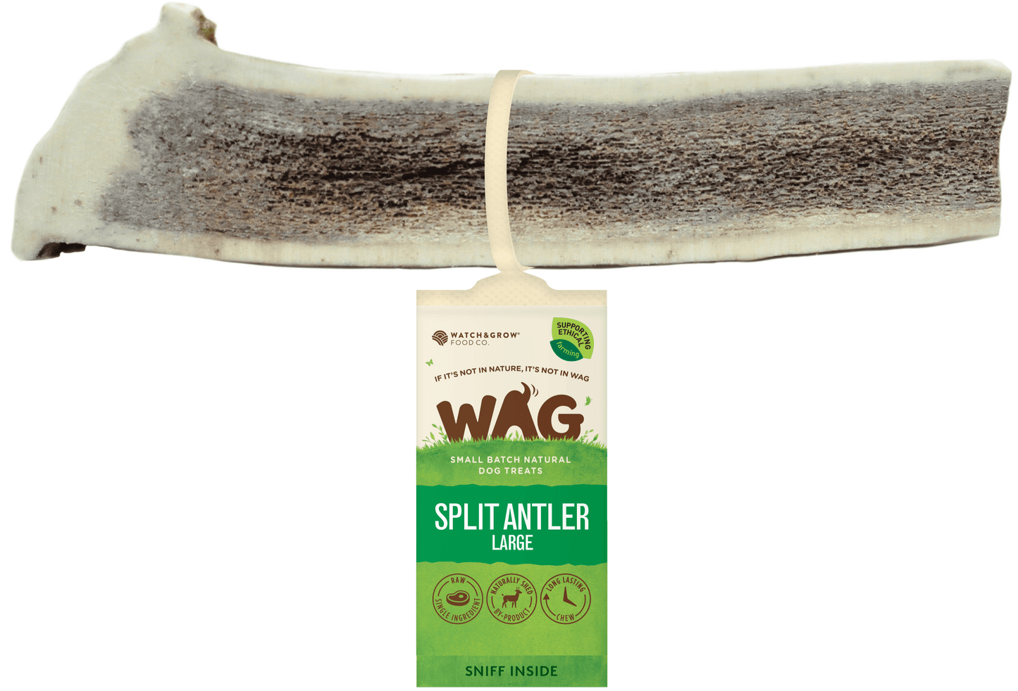 Get Wag - Split Antler Horn for Dog's Teeth - Multiple Sizes - Petzyo