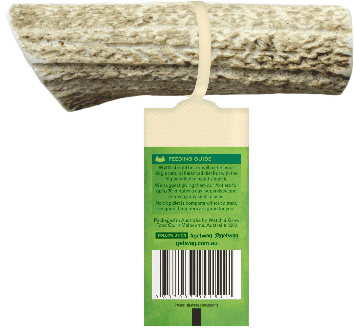 Get Wag - Split Antler Horn for Dog's Teeth - Multiple Sizes - Petzyo